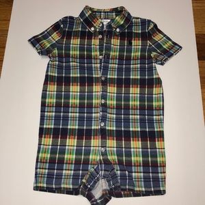 Ralph Lauren 24M Plaid Boys Romper